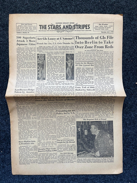 Best of the Rest - Late WW2 European Theatre Newspaper - Original Vintage World War 2 Memorabilia Newspaper - US Allied Forces Liberate WWII