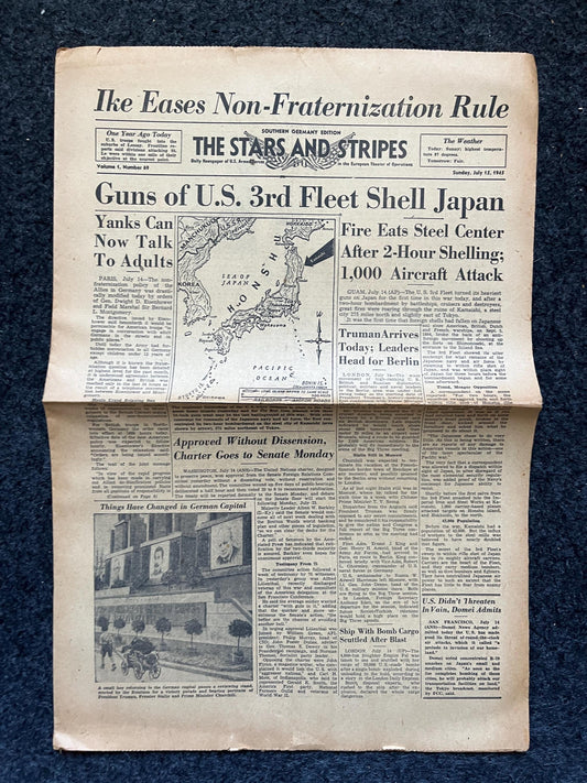 Best of the Rest - Late WW2 Japanese Theatre Newspaper - Original Vintage World War 2 Memorabilia Newspaper, WW2 Memorabilia, Antique Gifts