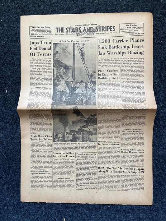 Best of the Rest - Late WW2 Japanese Theatre Newspaper - Original Vintage World War 2 Memorabilia Newspaper, WW2 Memorabilia, Antique Gifts