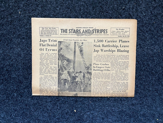 Best of the Rest - Late WW2 Japanese Theatre Newspaper - Original Vintage World War 2 Memorabilia Newspaper, WW2 Memorabilia, Antique Gifts