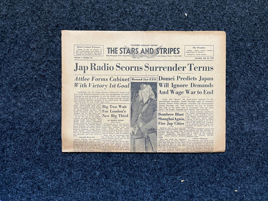 Best of the Rest - Late WW2 Japanese Theatre Newspaper - Original Vintage World War 2 Memorabilia Newspaper, WW2 Memorabilia, Antique Gifts