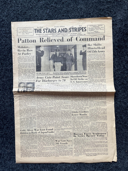 1943 WW2 George Patton Removed by Eisenhower - Fall of General Patton, WW2 Memorabilia, Antiques for Dad, Gifts for Husbands, Military Decor