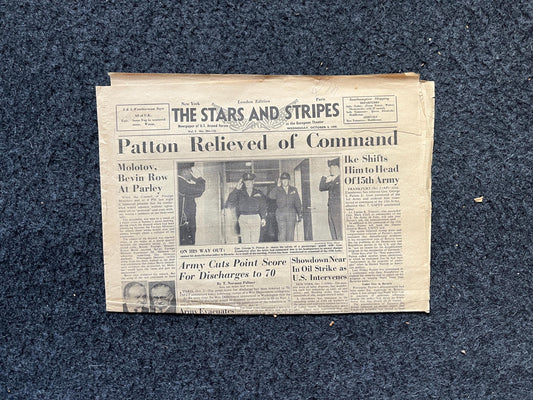 1943 WW2 George Patton Removed by Eisenhower - Fall of General Patton, WW2 Memorabilia, Antiques for Dad, Gifts for Husbands, Military Decor