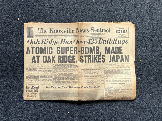 DAY OF Atomic Bombing of Hiroshima, Enola Gay, World War 2 Memorabilia, WW2 Propaganda, Vintage Newspaper Collectible, Military Gifts,