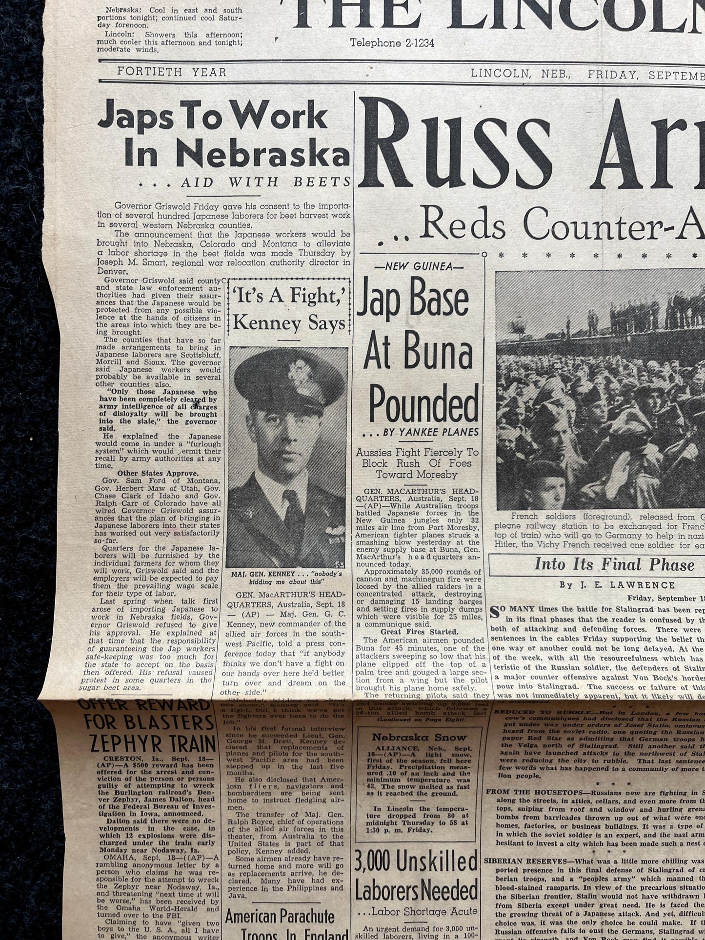 1942 Battle For Stalingard, Operation Barbossa, WW2 German Invasion of Russia, Original Newspaper, Military Gifts, Russian decor, WW3, USSR