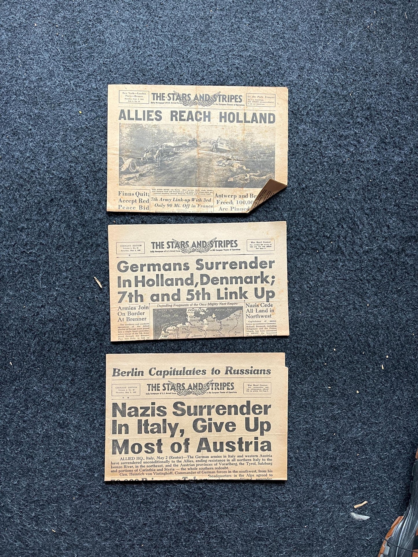 1945 German Forces Surrender in Denmark and Holland – Day Of - WW2 Memorabilia and Collectible – End of WW2 - Gifts for Military Him History