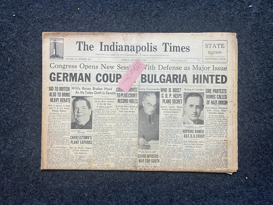 1941 Fall of Bulgaria Bulgarian History World War 2, Original Vintage Newspaper, Military Memorabilia Gifts for Him, History Wall decor, WW3
