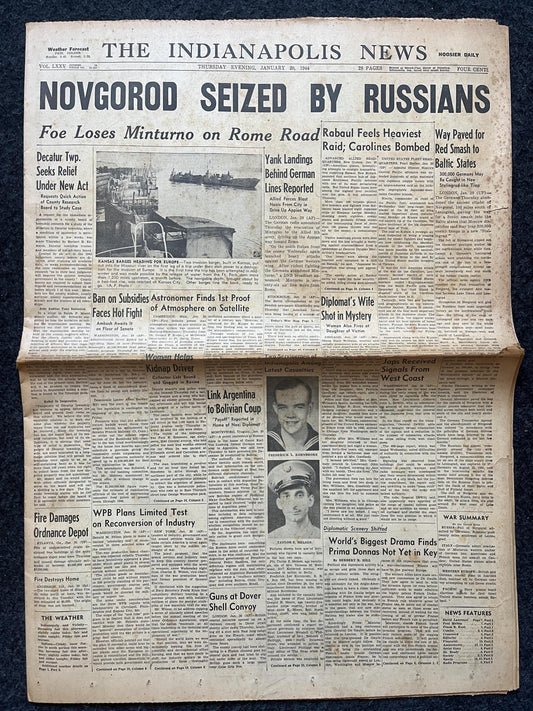 1944 Novgorod USSR Liberation Late WW2 European Theatre Newspaper - Original Vintage World War 2 Memorabilia, Dad Gifts, History Presents