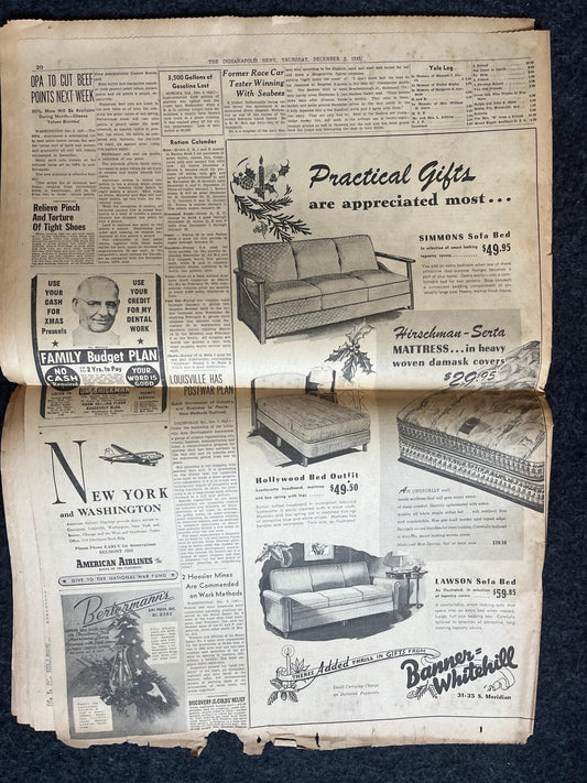 1943 Cairo Conference, Late WW2 European Theatre Newspaper - Original Vintage World War 2 Memorabilia, Dad Gifts, History Presents