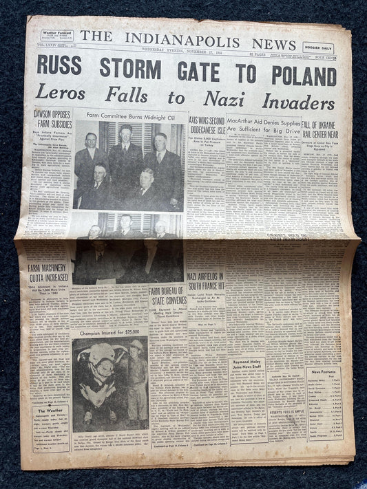 1944 USSR Conquest of Poland, Military WW2 Newspaper, Army Gifts for Dads, History Gifts, Antique Collectibles, Memorabilia Decor