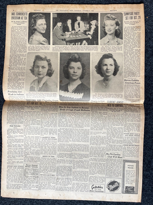 1943 Japanese Flotilla Smashed, WW2 Original Vintage Newspaper, Pacific Theatre, Military Memorabilia Gifts for Him, Gifts for Dad