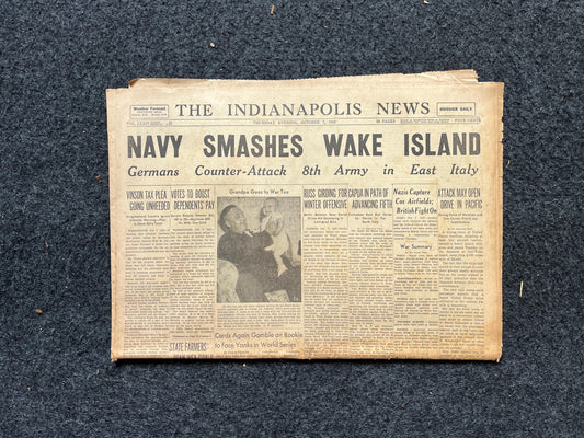 WW2 1943 Battle for Wake Island Philippines History and Resistance - Luzon Invasion - Vintage Newspaper Original World War 2 Memorabilia