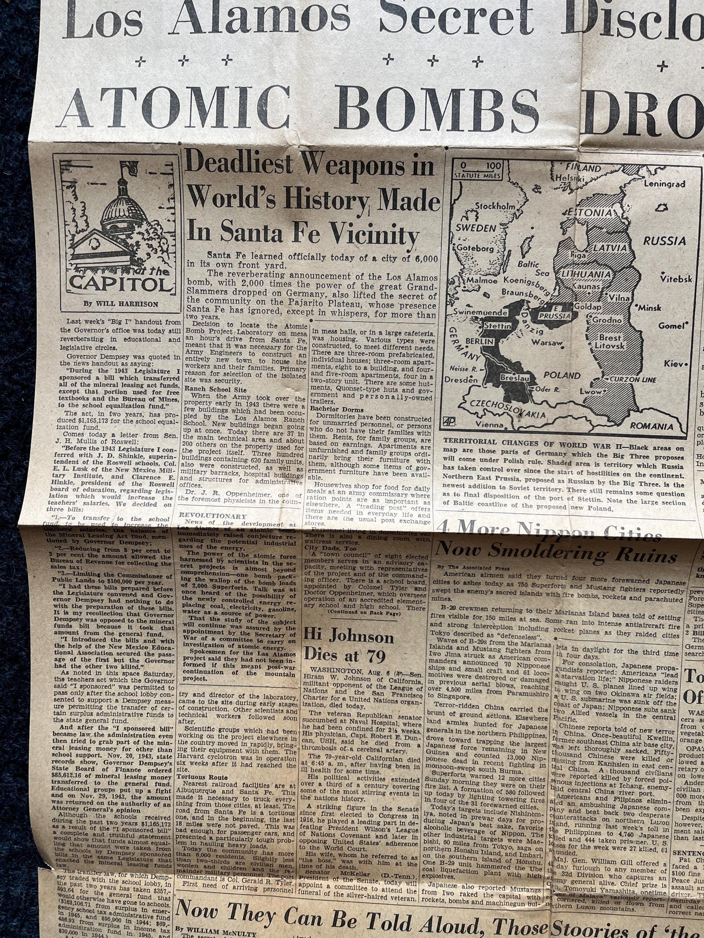 DAY OF Atomic Bombing of Hiroshima, Enola Gay, World War 2 Memorabilia, WW2 Propaganda, Vintage Newspaper Collectible, Military Gifts,