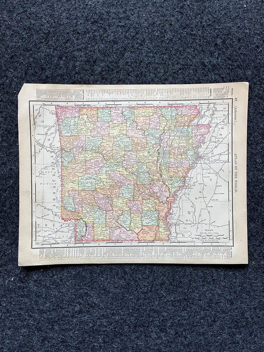1890s KANSAS CITY & Arkansas, Original Atlas Maps, Vintage Wall Decor, Collectible Wall Art, Vintage Maps, Antique Gifts for Him,