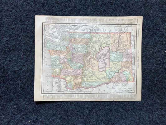 1890s Washington & Oregon, Original Atlas Maps, Vintage Wall Decor, Collectible Wall Art, Vintage Maps, Antique Gifts for Him,