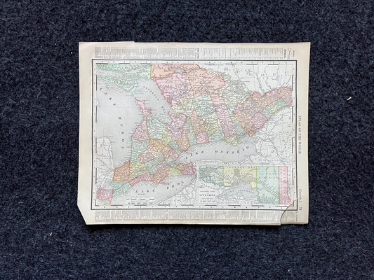 1890s Ontario & Quebec, Original Atlas Maps, Vintage Wall Decor, Collectible Wall Art, Vintage Maps, Antique Gifts for Him,