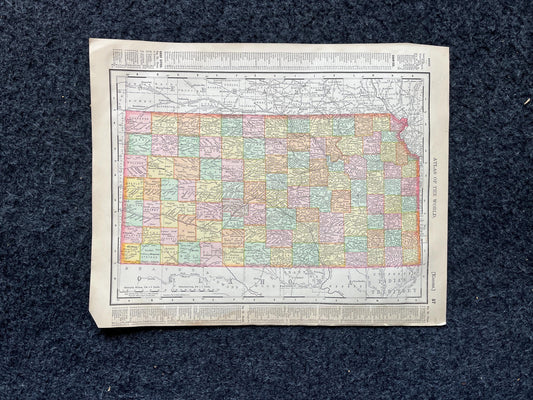 1890s Kansas & Nebraska Maps, Original Atlas Page, Vintage Wall Decor, Collectible Wall Art, Antique Gifts for Him, Wall Art