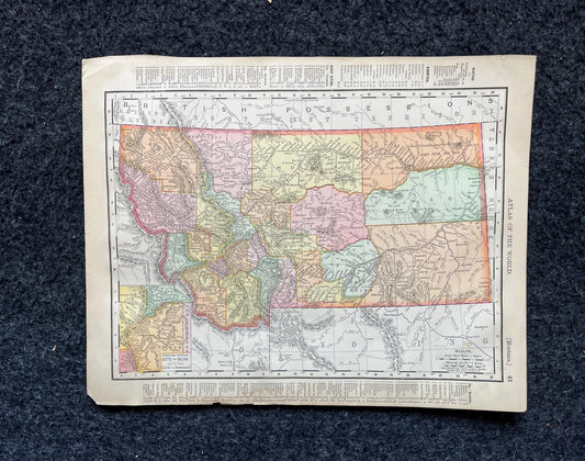 1890s Idaho & Montana Maps, Original Atlas Page, Vintage Wall Decor, Collectible Wall Art, Antique Gifts for Him, Wall Art