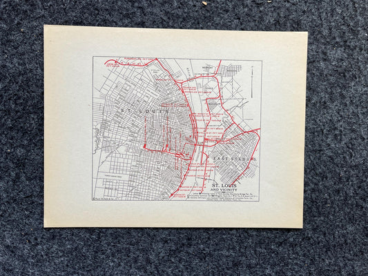 1930s Saint Louis Railroad Maps, Original Atlas Page, Industrial Railroad decor, Vintage Wall Decor, Collectible Art, Antique Gift for Him,