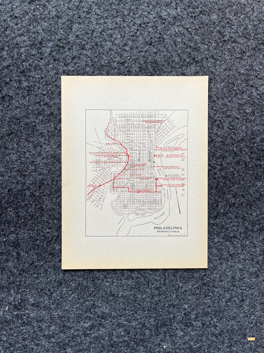 1930s Philidelphia Railroad Maps, Original Atlas Page, Industrial Railroad decor, Vintage Wall Decor, Collectible Art, Antique Gift for Him,