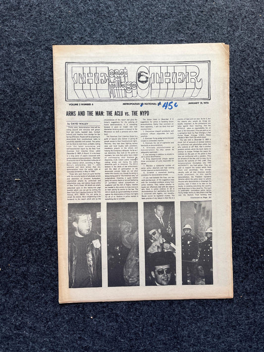 1970s CounterCulture LGBT The East Village, Black Panther Party, Underground Far-Left Newspaper, Vintage Newspaper, Original Newspaper