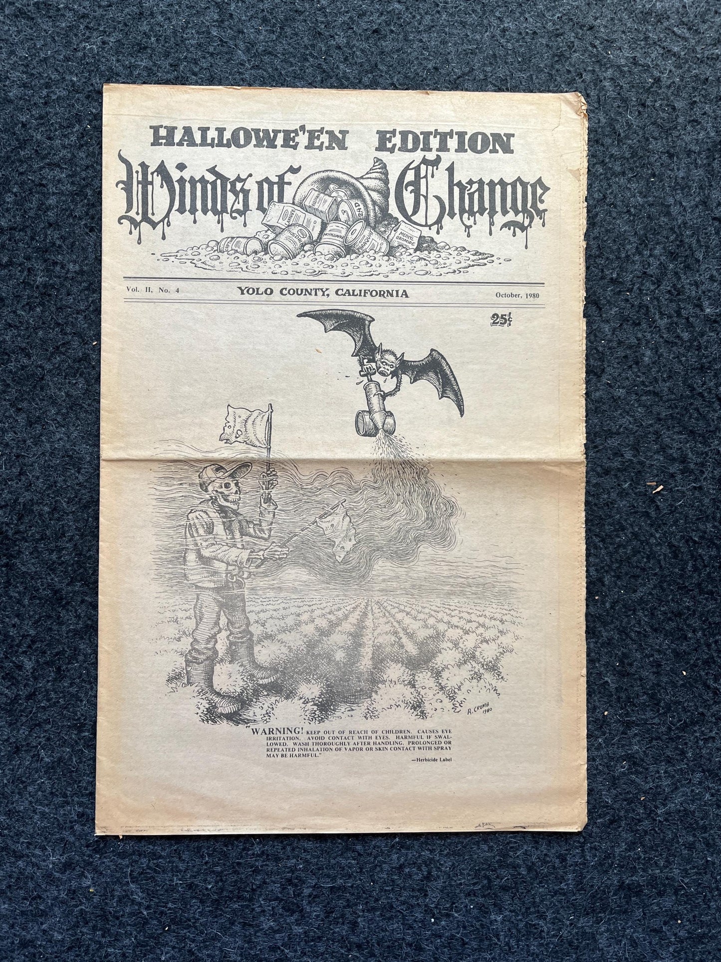 1980 Native American Halloween Themed Newspaper Black Panther Party, Underground Far-Left Newspaper, Vintage Newspaper, Indigenous Gifts