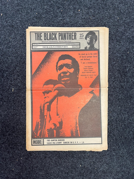 Original 1969 Fred Hampton Assassination, FIRST REPORT, Original Emory Douglas Artwork, Black History African Wall Decor, Communist Gifts