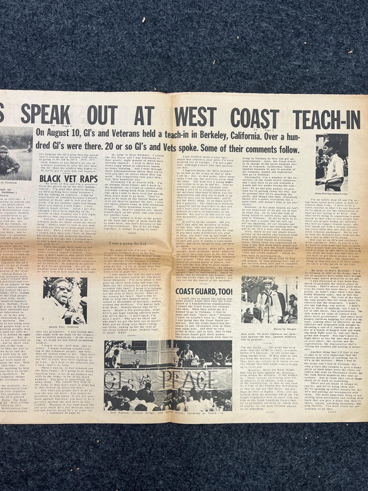 Anti-Vietnam Veteran Newspaper, Black Panther Party, Underground Far-Left Newspaper, Vintage Newspaper, Texas Wall Decor, Military Gifts