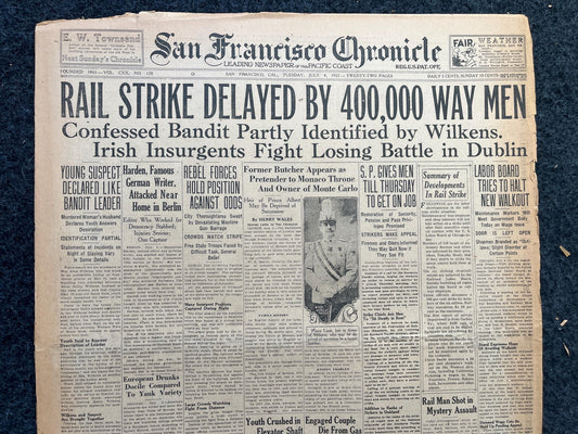 1922 Irish Civil War, Anglo-Irish Tan War, Irish History, British History, Ireland Gifts Souvenirs, Vintage Newspaper History, Wall Decor