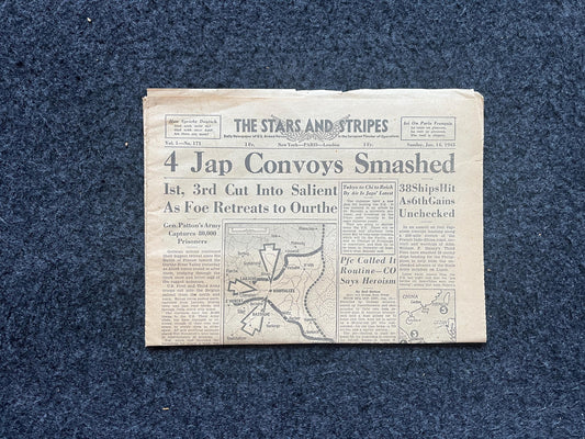 1945 Philippines Liberation and Battle of the Bulge - German Forces Crushed in Belgium, Japanese forces routed in Pacific - Original Vintage