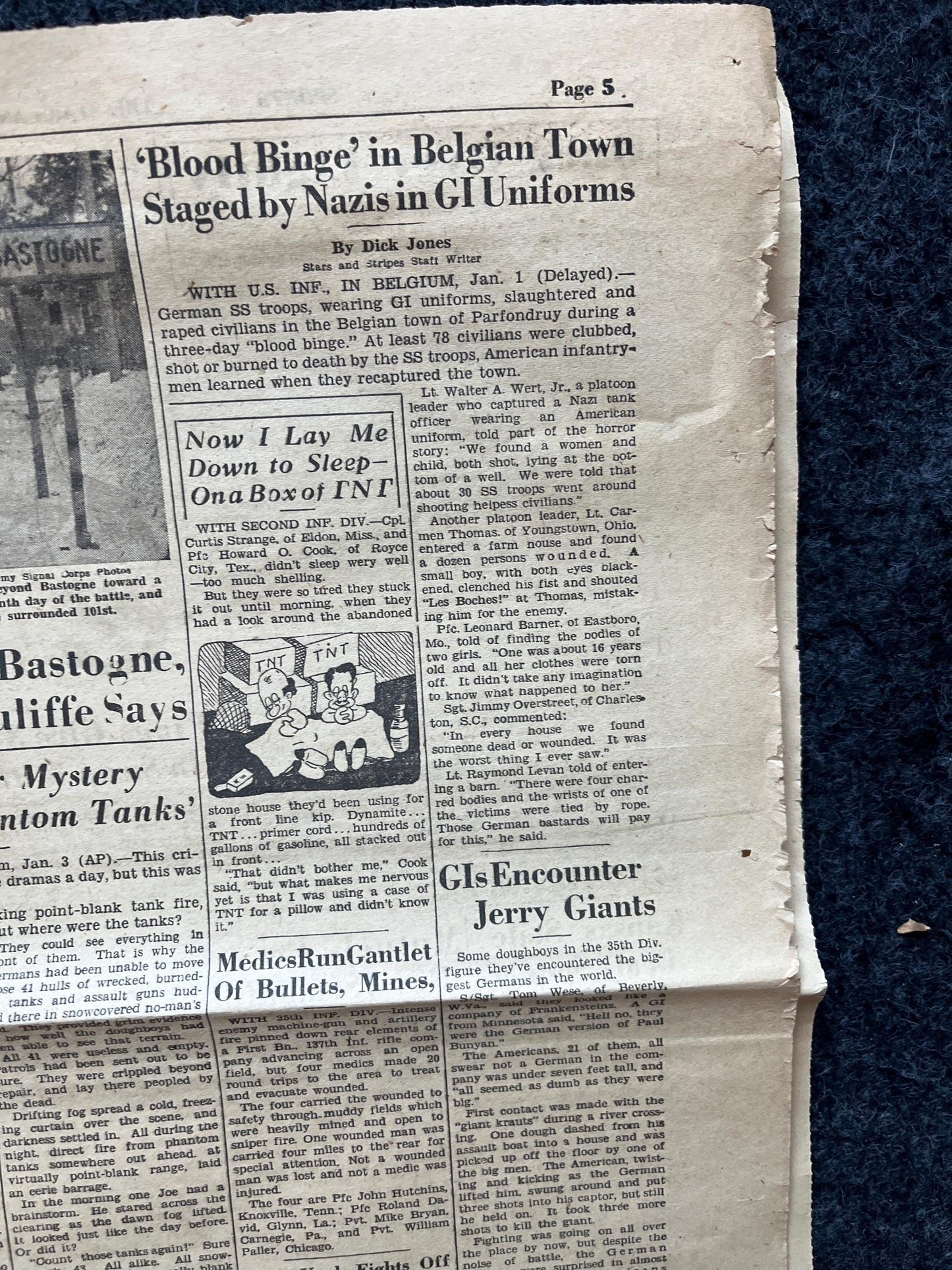 1944 Battle of the Bulge, German Belgian History, World War 2 Memorabilia, Germany WW2, Original Newspaper Military Memorabilia, History Gif