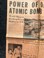 DAY OF Atomic Bombing of Hiroshima, Enola Gay, World War 2 Memorabilia, WW2 Propaganda, Vintage Newspaper Collectible, Military Gifts,