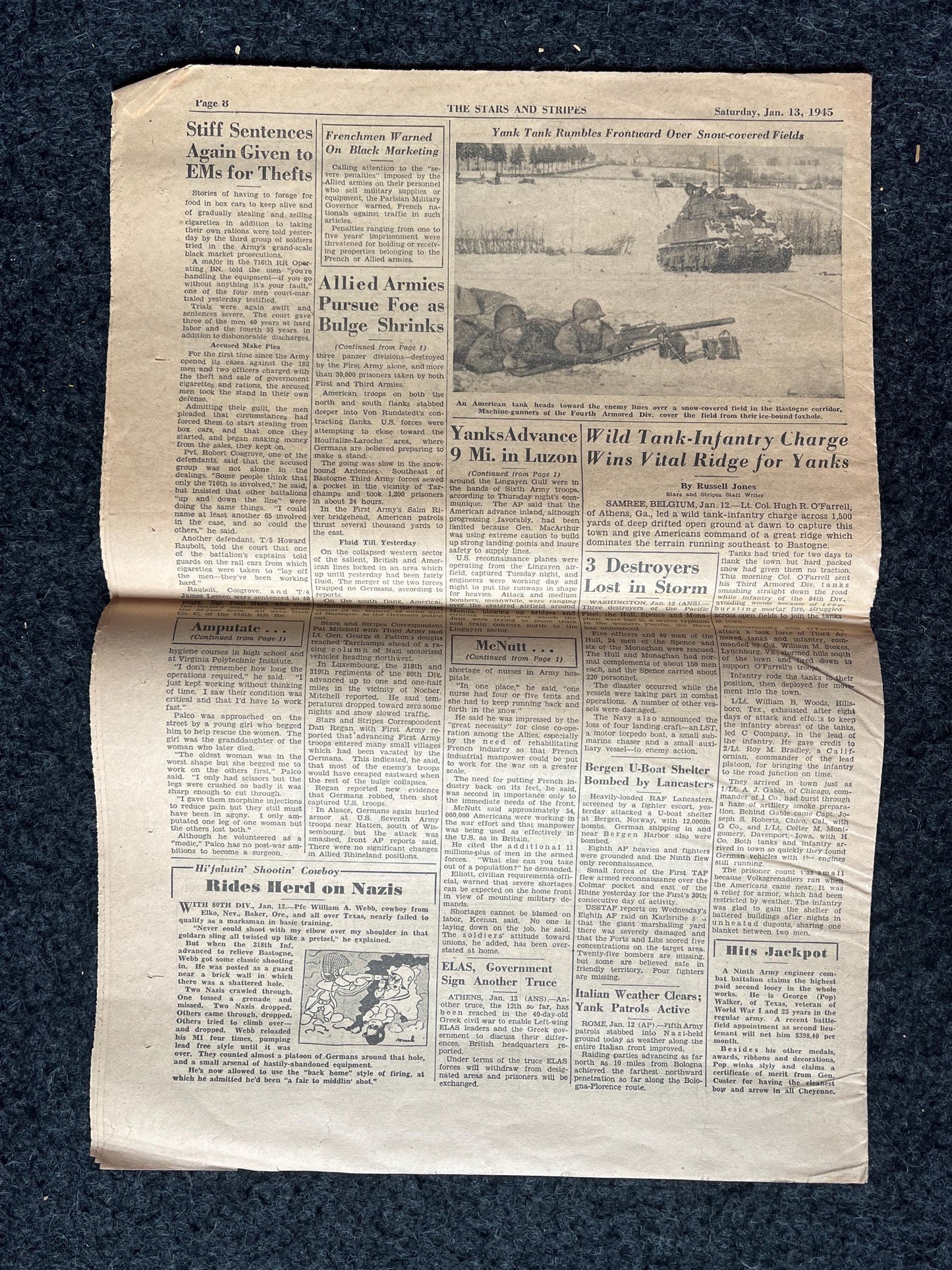 1945 Battle of the Bulge, German Belgian History, World War 2 Memorabilia, Germany WW2, Original Newspaper Military Memorabilia, History Gif