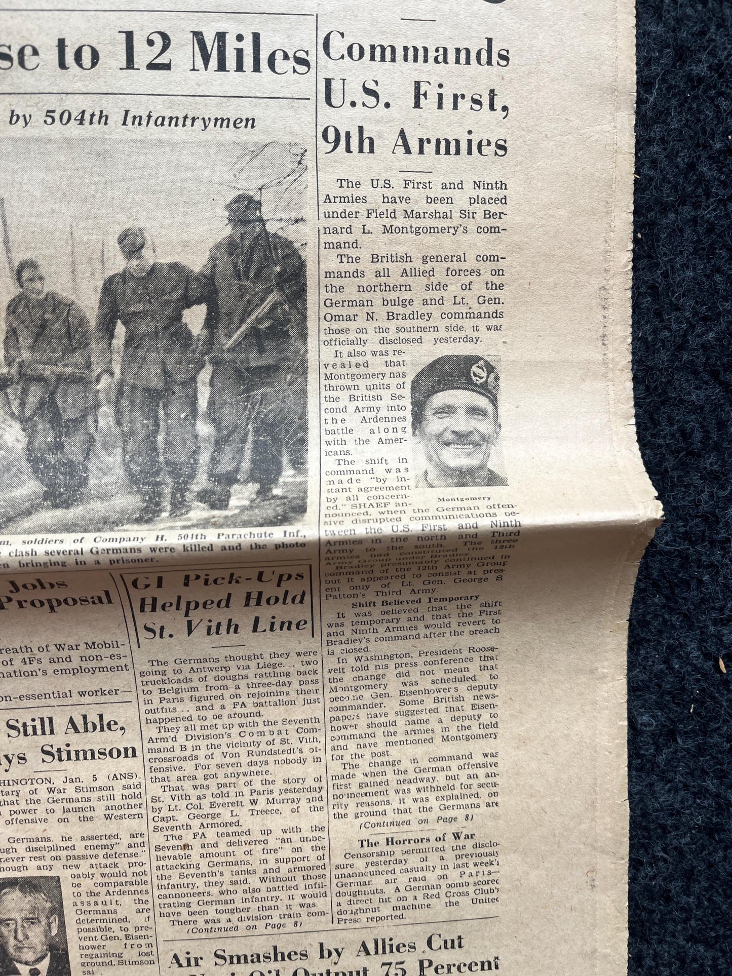 1945 Battle of the Bulge, German Belgian History, World War 2 Memorabilia, Germany WW2, Original Newspaper Military Memorabilia, History Gif