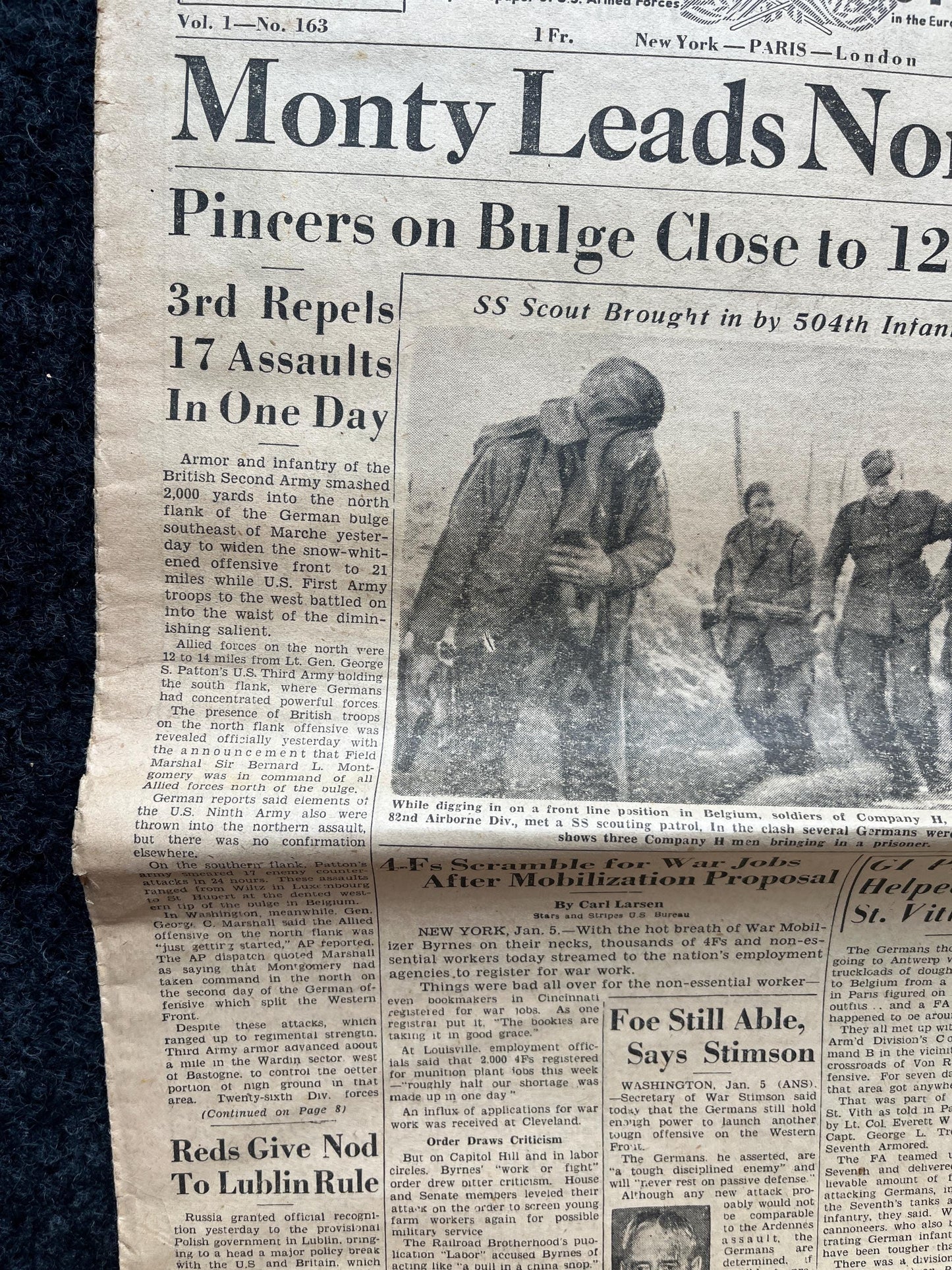 1945 Battle of the Bulge, German Belgian History, World War 2 Memorabilia, Germany WW2, Original Newspaper Military Memorabilia, History Gif