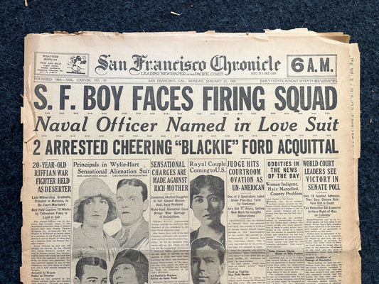 1926 Police Squad, Vintage Gangster Art, Prohibition American History, San Francisco Gifts Souvenirs, Vintage Newspaper History, Wall Decor