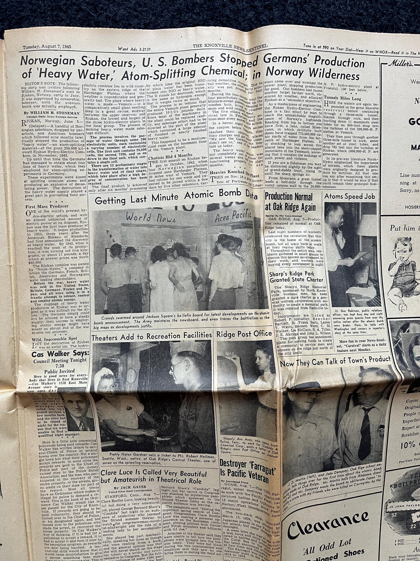 DAY OF Atomic Bombing of Hiroshima, Enola Gay, World War 2 Memorabilia, WW2 Propaganda, Vintage Newspaper Collectible, Military Gifts,