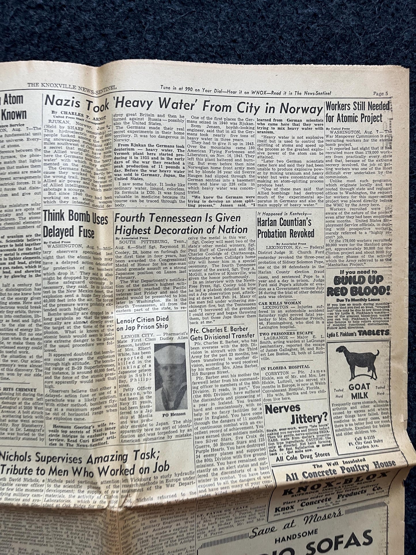 DAY OF Atomic Bombing of Hiroshima, Enola Gay, World War 2 Memorabilia, WW2 Propaganda, Vintage Newspaper Collectible, Military Gifts,