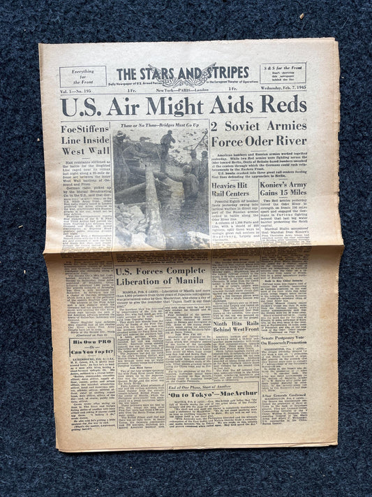 Best of the Rest - Late WW2 European Theatre Newspaper - Original Vintage World War 2 Memorabilia Newspaper - US Allied Forces Liberate WWII