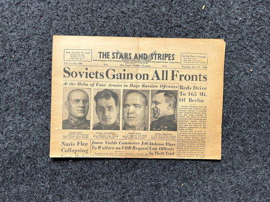 Best of the Rest - Late WW2 European Theatre Newspaper - Original Vintage World War 2 Memorabilia Newspaper - US Allied Forces Liberate WWII