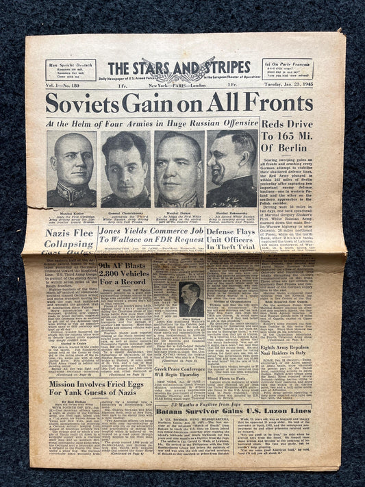 Best of the Rest - Late WW2 European Theatre Newspaper - Original Vintage World War 2 Memorabilia Newspaper - US Allied Forces Liberate WWII