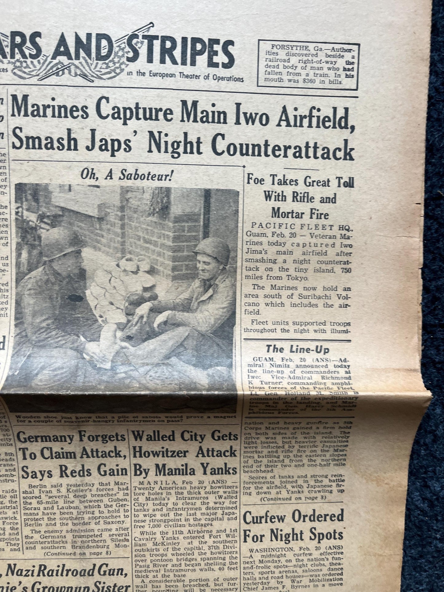 WW2 Battle of Iwo Jima, Nimitz Battles Japanese Fleet, US Military Gifts, WW2 Memorabilia World War 2 Newspapers, WW2 Gifts, Pacific War