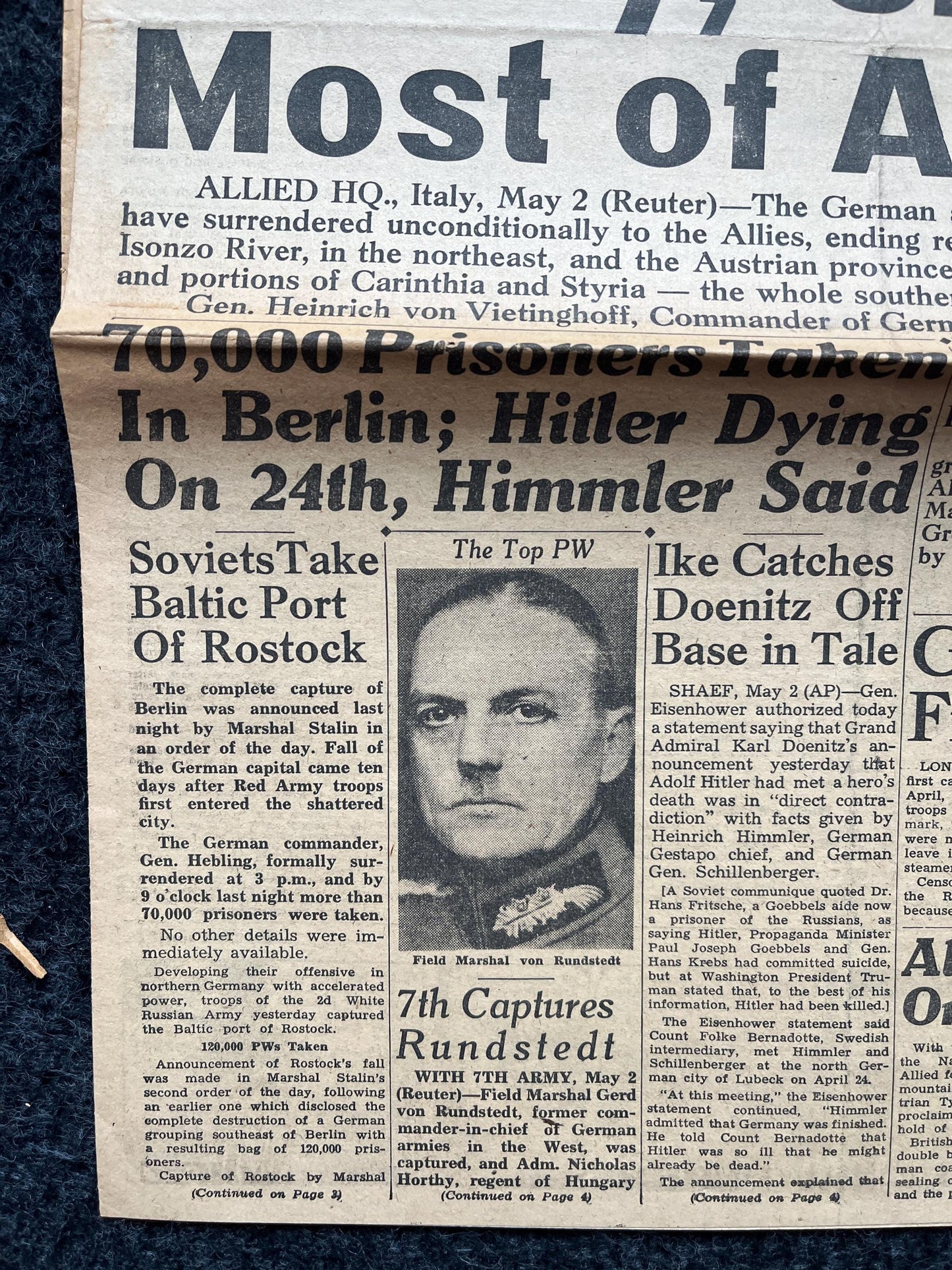 1945 German Forces Surrender in Denmark and Holland – Day Of - WW2 Memorabilia and Collectible – End of WW2 - Gifts for Military Him History