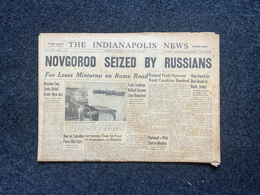 1944 Novgorod USSR Liberation Late WW2 European Theatre Newspaper - Original Vintage World War 2 Memorabilia, Dad Gifts, History Presents