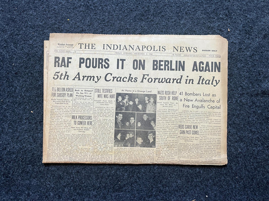 1943 RAF vs Luftwaffe WW2 European Theatre Newspaper - Original Vintage World War 2 Memorabilia, Dad Gifts, History Presents