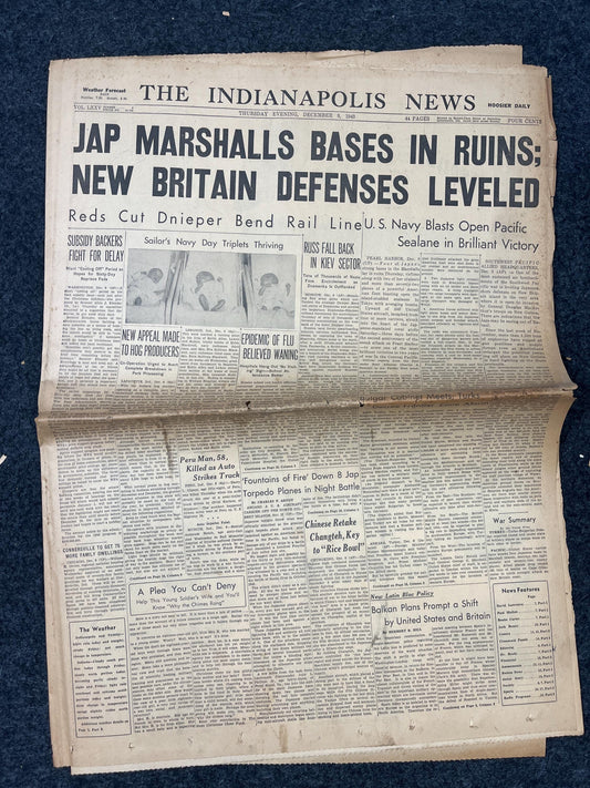 1943 Liberation of Marshall Islands, Late WW2 Pacific Theatre Newspaper, Original Vintage World War 2 Memorabilia, Dad Gifts History Present