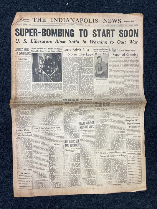 1943 RAF vs Luftwaffe WW2 European Theatre Newspaper - Original Vintage World War 2 Memorabilia, Dad Gifts, History Presents