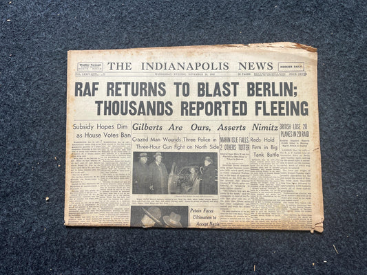 1943 RAF vs Luftwaffe WW2 European Theatre Newspaper - Original Vintage World War 2 Memorabilia, Dad Gifts, History Presents