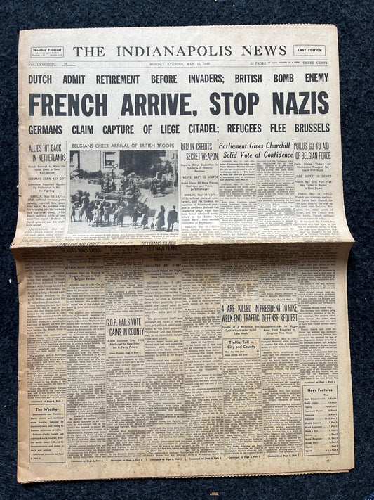 WW2 1940 Fall of France - German Armies Advance To Eiffel Tower - Capture English Channel - Original WW2 Memorabilia - World War 2 Vintage