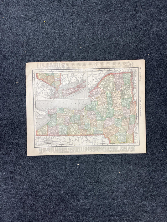 1890s New York & Connecticut Map, Original Atlas Maps, Vintage Wall Decor, Collectible Wall Art, Vintage Maps, Antique Gifts for Him,